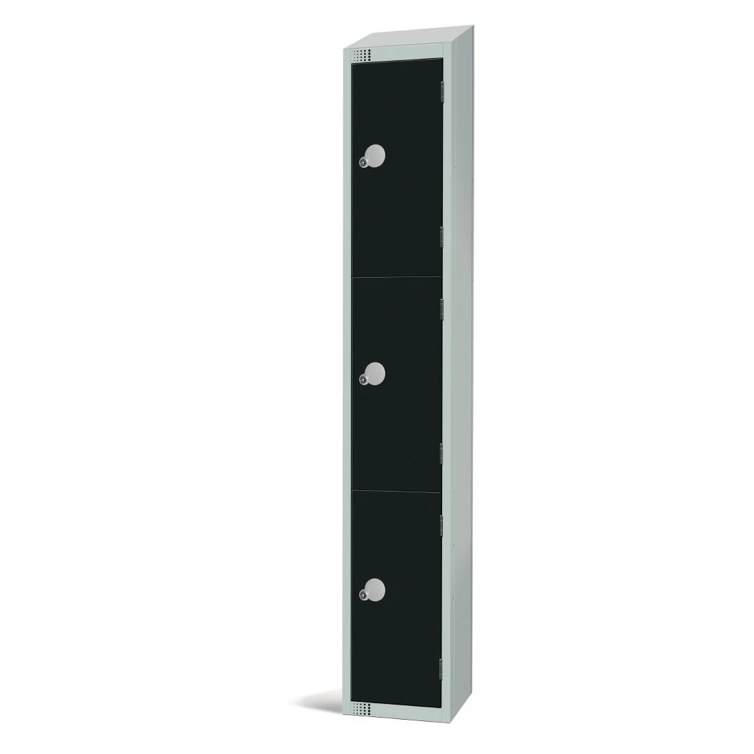 Elite Three Door Padlock Locker Black with Sloping Top - Image 2