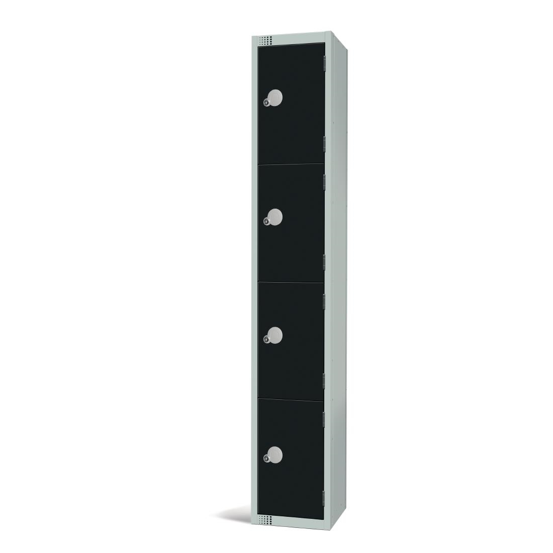 Elite Four Door Coin Return Locker Black
