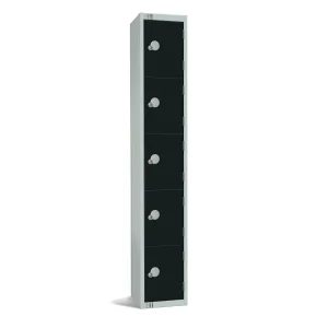 Elite Five Door Manual Combination Locker Locker Black with sloping top