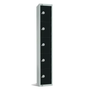 Elite Five Door Manual Combination Locker Locker Black