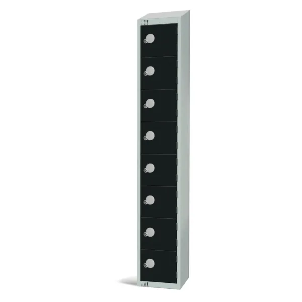 Elite Eight Door Manual Combination Locker Locker Black with sloping top