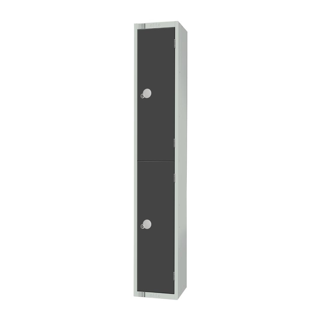 Elite Double Door Padlock Locker Graphite Grey