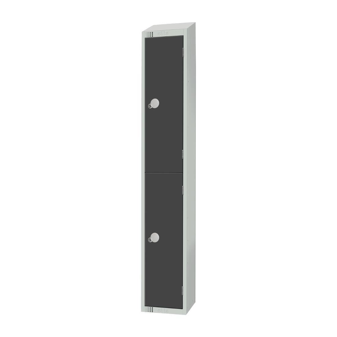 Elite Double Door Padlock Locker Graphite Grey with Sloping Top