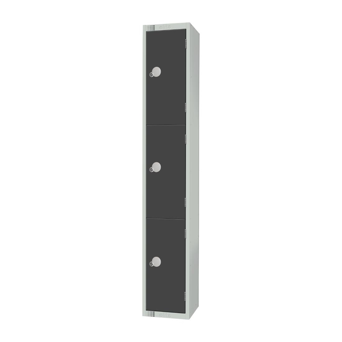Elite Three Door Camlock Locker Graphite Grey