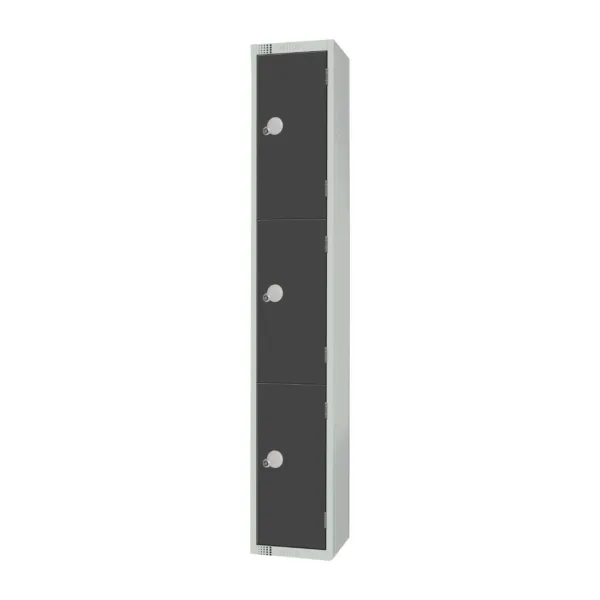 Elite Three Door Padlock Locker Graphite Grey