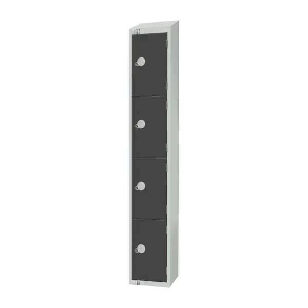 Elite Four Door Camlock Locker with Sloping Top Graphite Grey