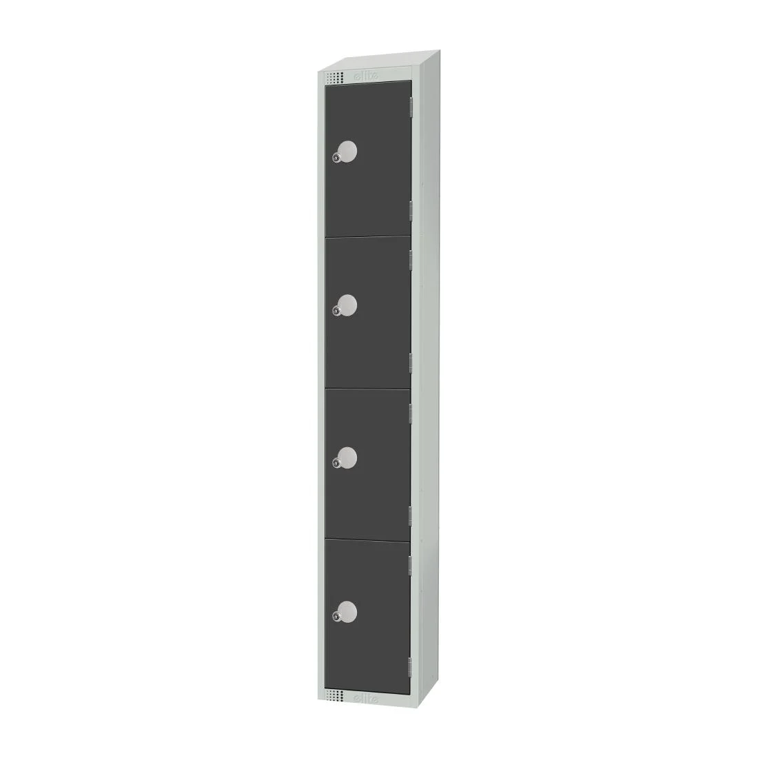 Elite Four Door Camlock Locker with Sloping Top Graphite Grey