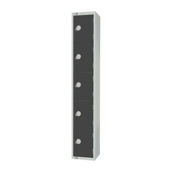 Elite Five Door Camlock Locker Graphite Grey