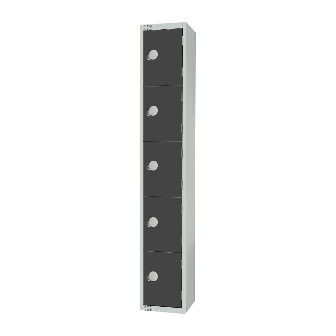 Elite Five Door Camlock Locker Graphite Grey