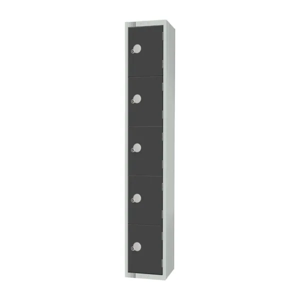 Elite Five Door Padlock Locker Graphite Grey