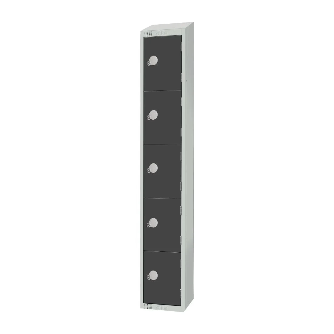 Elite Five Door Padlock Locker Graphite Grey with Sloping Top - Image 2