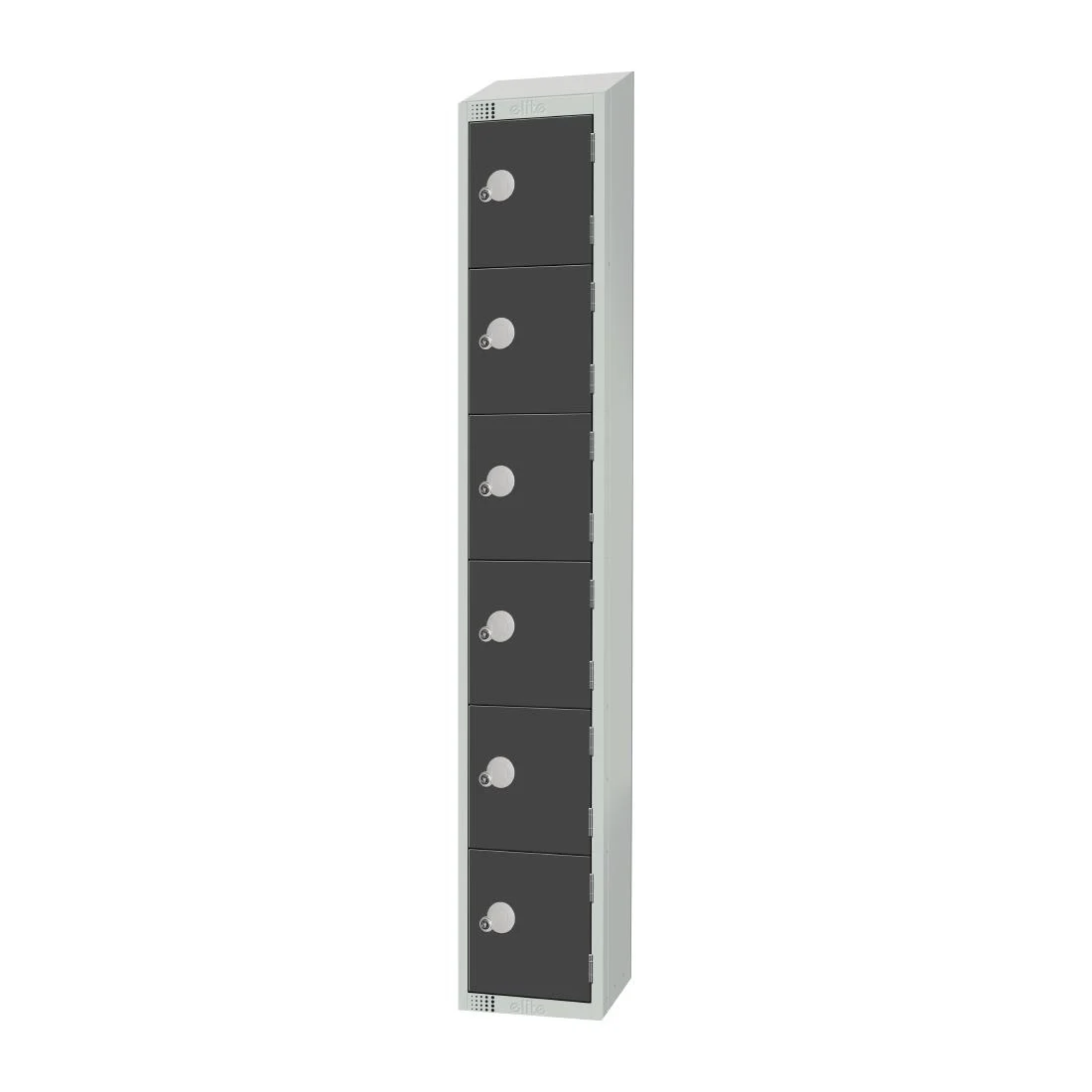 Elite Six Door Electronic Combination Locker with Sloping Top Graphite Grey