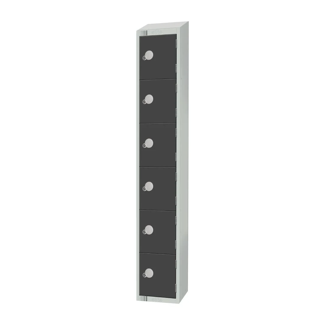 Elite Six Door Camlock Locker with Sloping Top Graphite Grey - Image 2