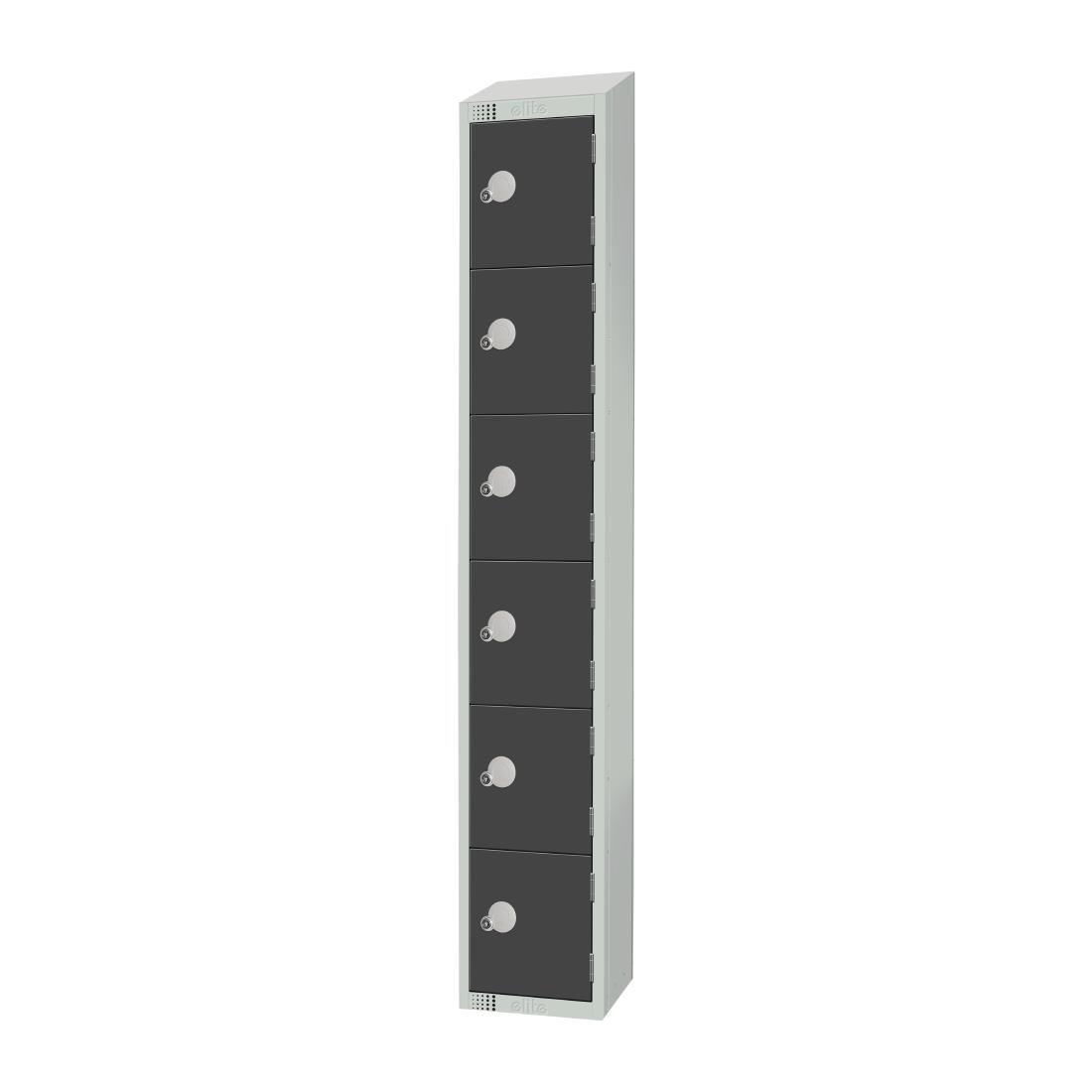 Elite Six Door Padlock Locker Graphite Grey