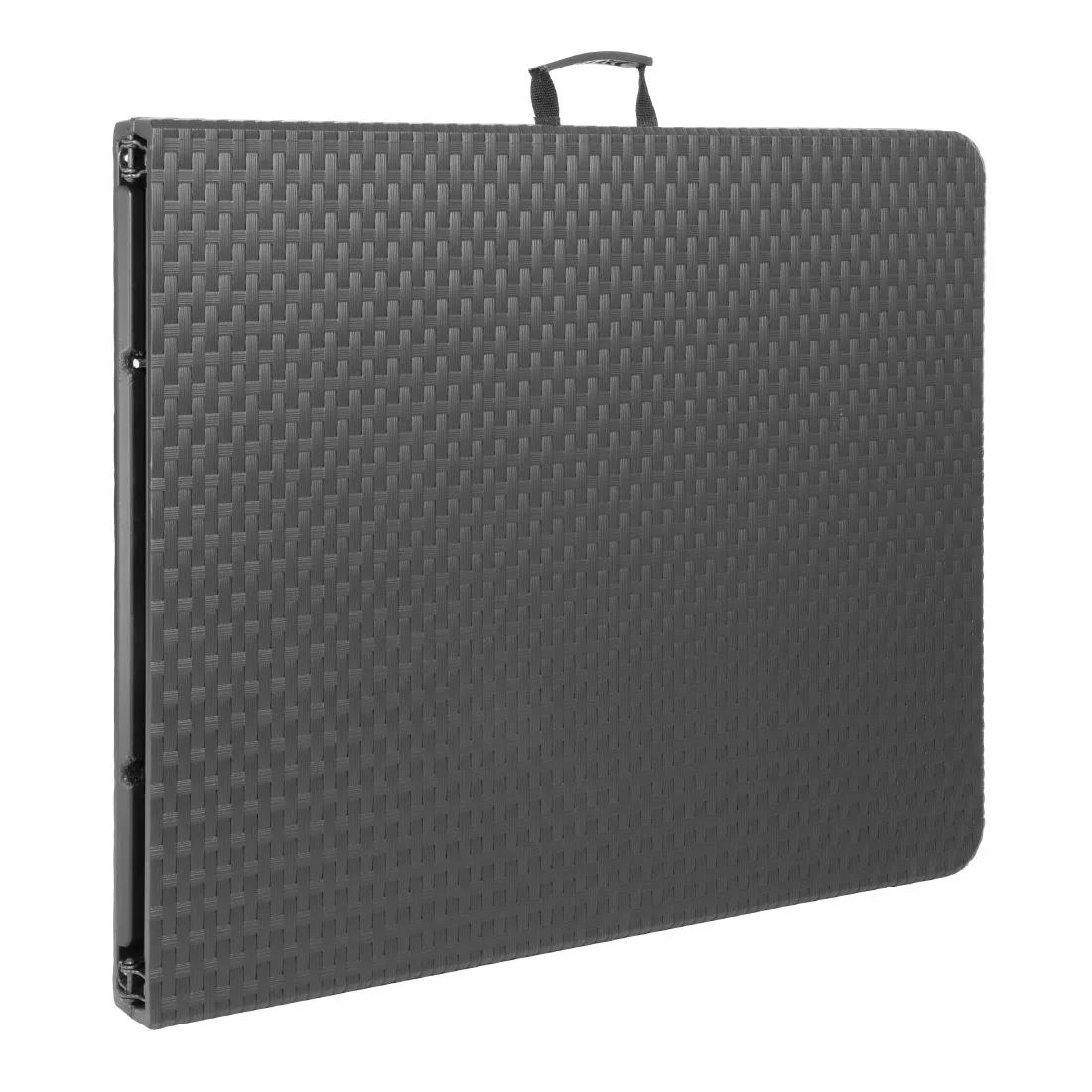 Bolero Rattan Rectangular Centre Folding Table Black 6ft - Image 2