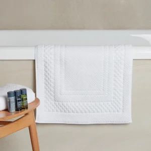 Mitre Heritage Chequers Bath Mat White