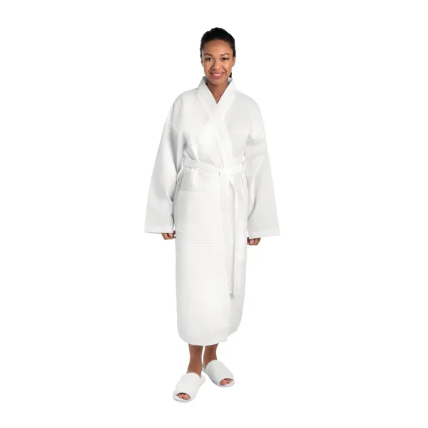 Mitre Essentials Honeycomb Bathrobe Large White