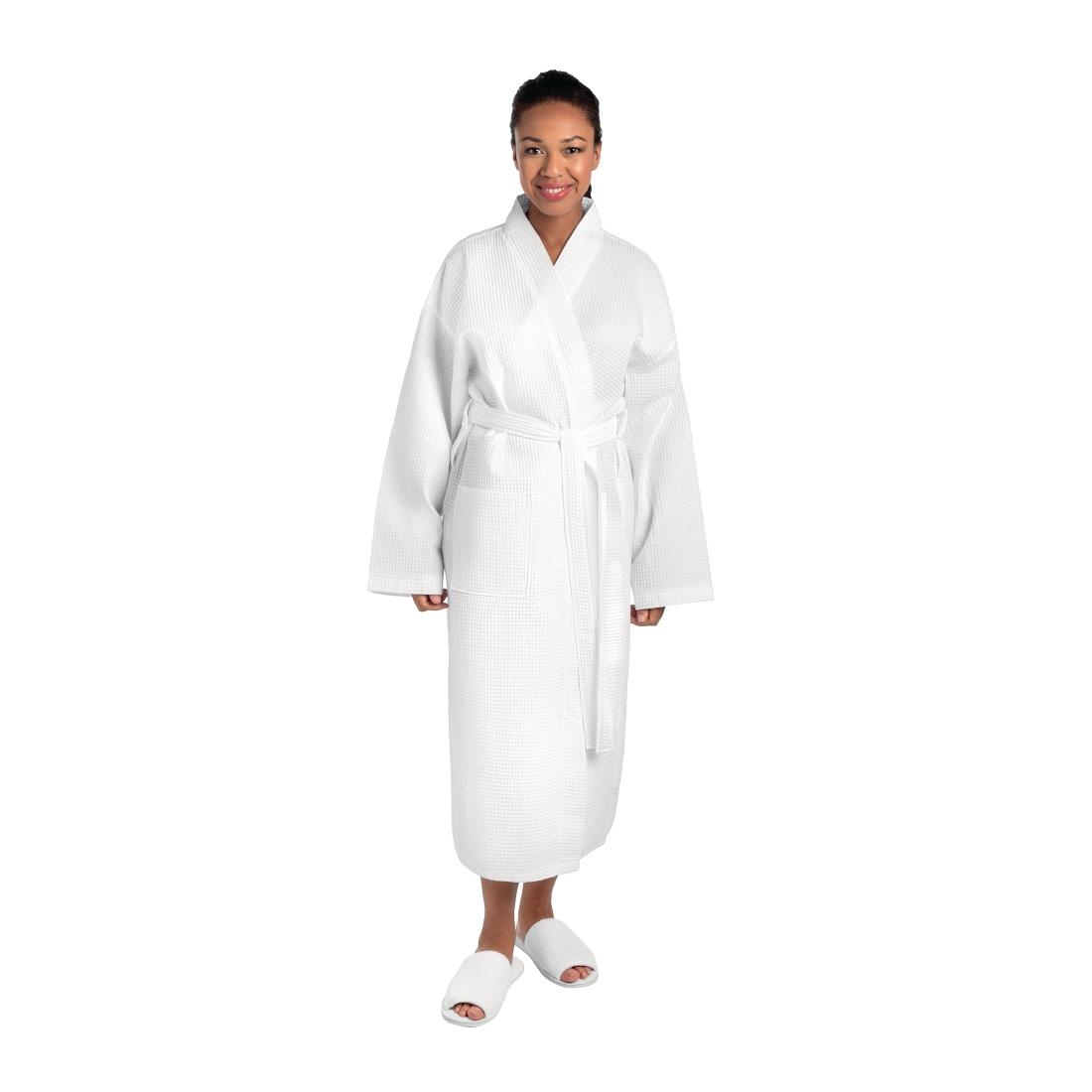Mitre Essentials Honeycomb Bathrobe Large White