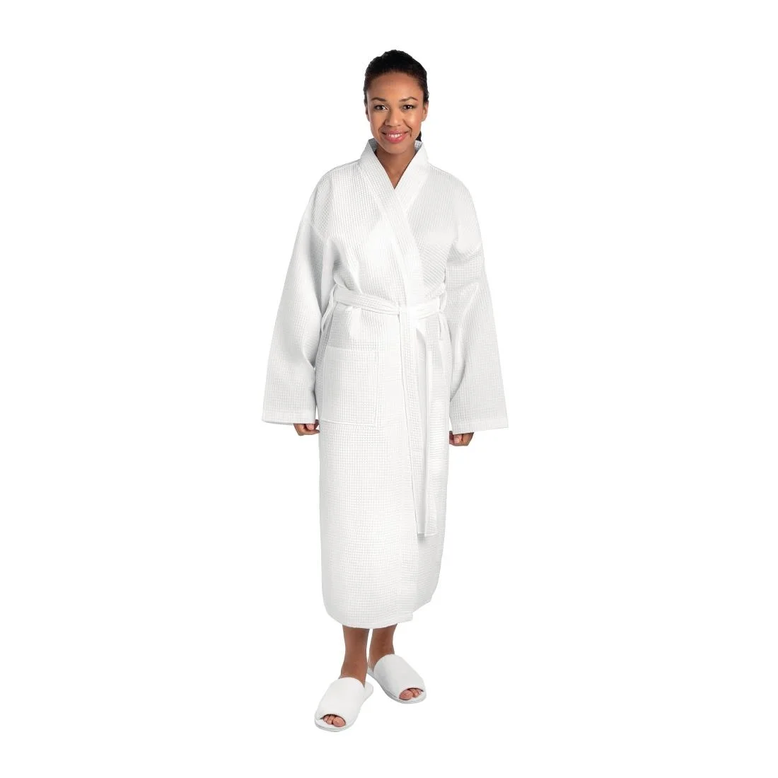 Mitre Essentials Honeycomb Bathrobe Large White - Image 3