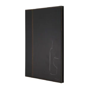 Securit Contemporary Wine List Cover Black A4