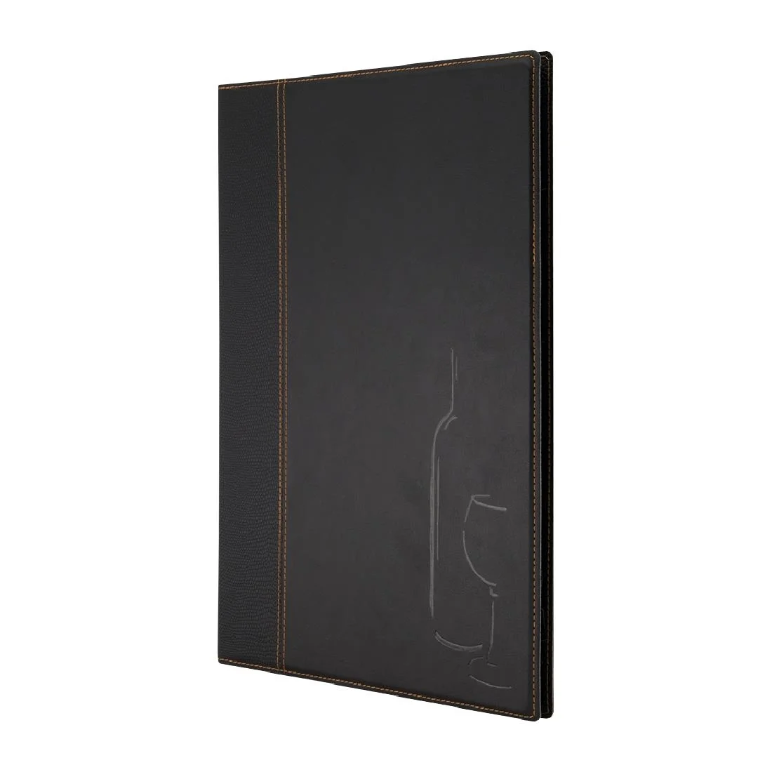 Securit Contemporary Wine List Cover Black A4