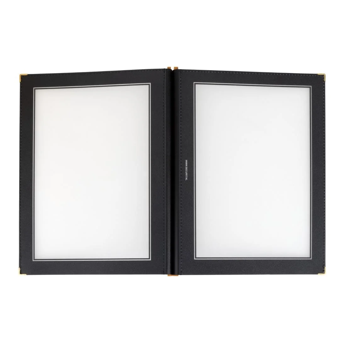 Securit Wood Spine American Style Menu Covers and Storage Box A4 Black - Image 9