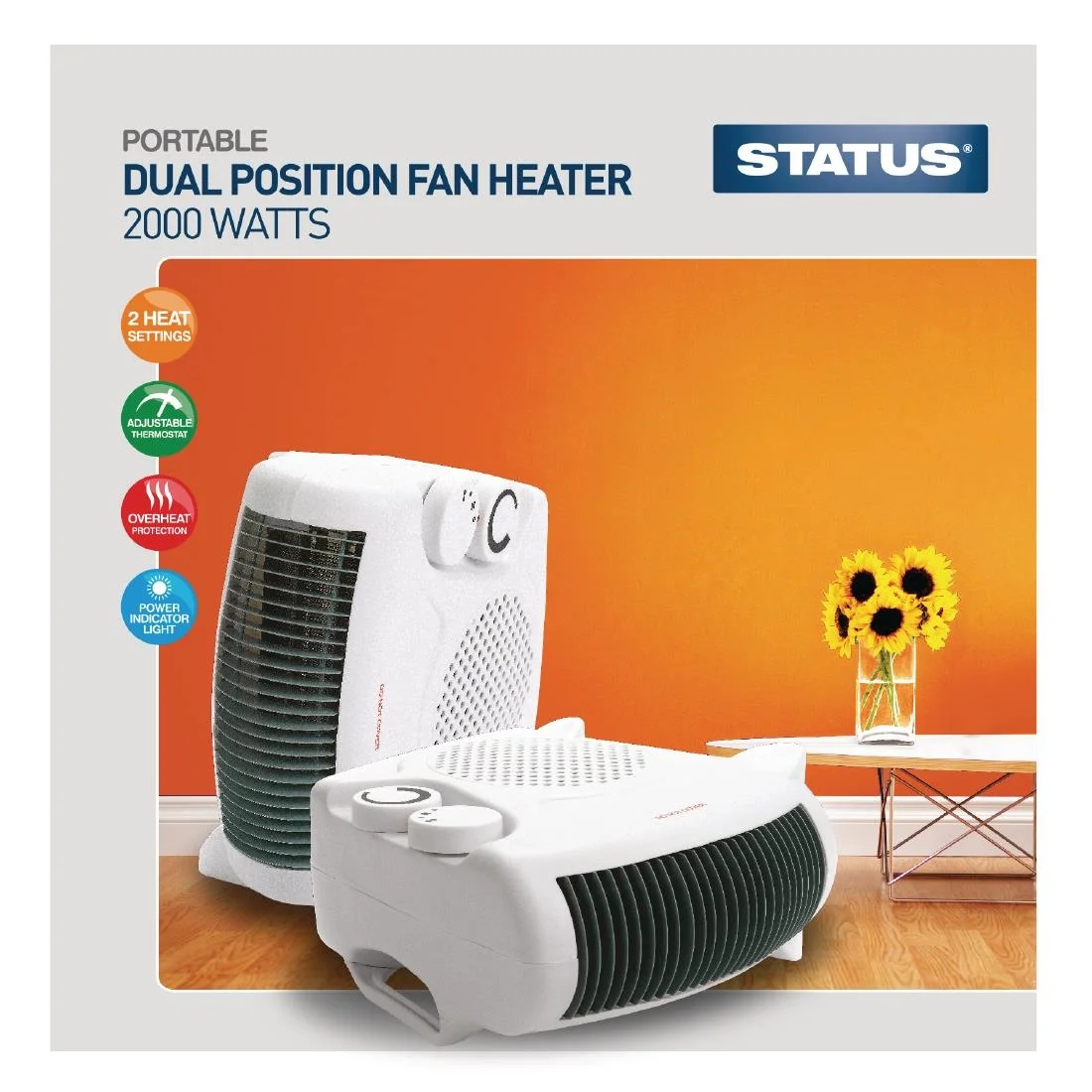 Status Portable Dual Position Fan Heater 2kW - Image 2