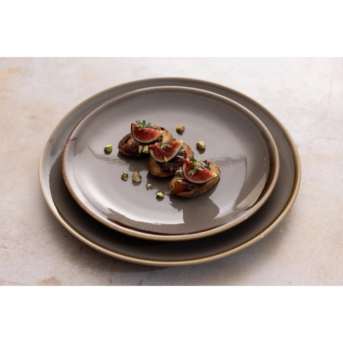 Olympia Kiln Round Coupe Plate Smoke 230mm