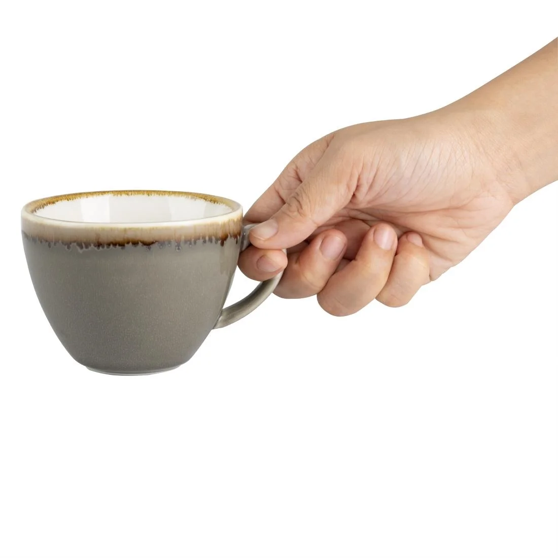 Olympia Kiln Cappuccino Cup Smoke 230ml - Image 4