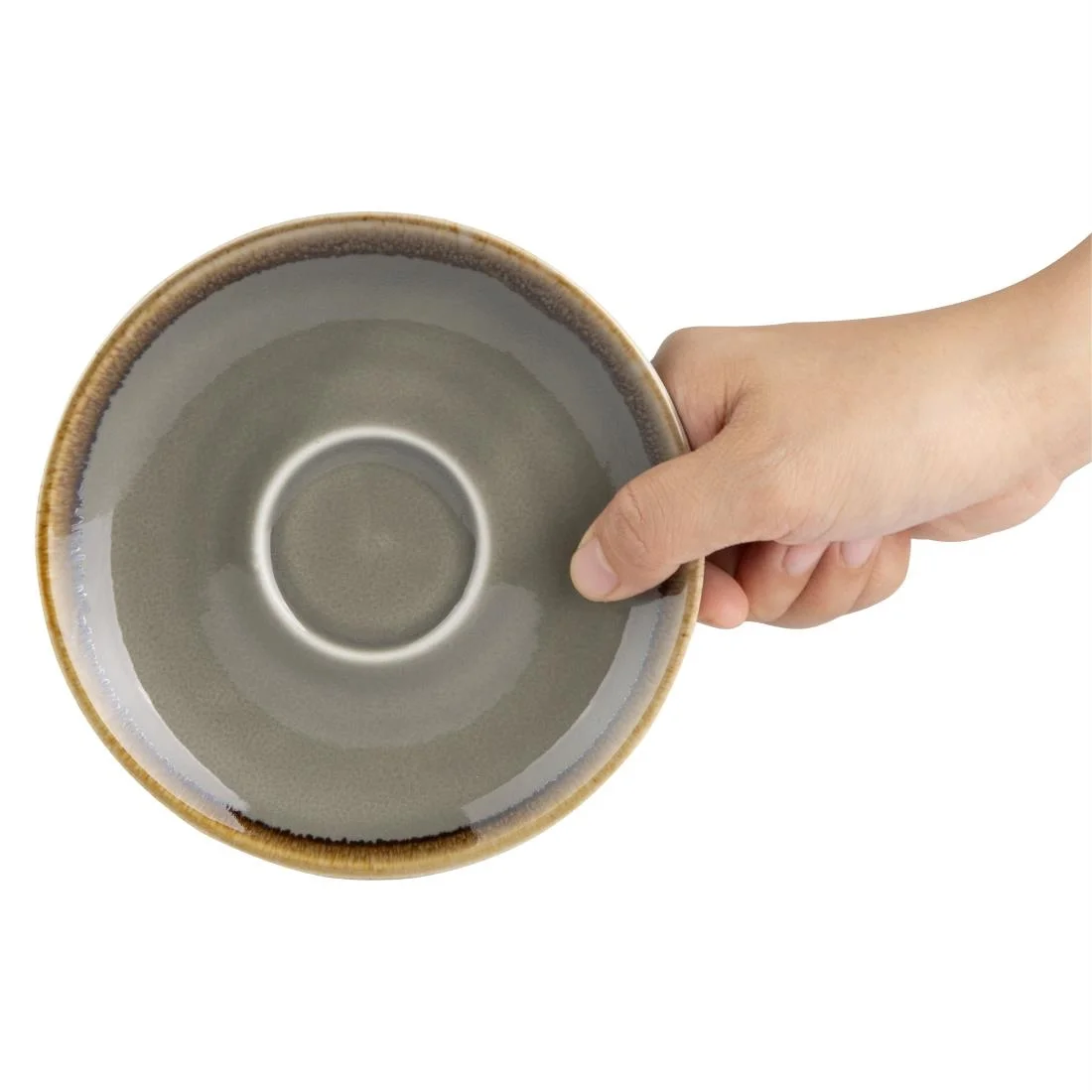 Olympia Kiln Cappuccino Saucer Smoke 140mm - Image 4