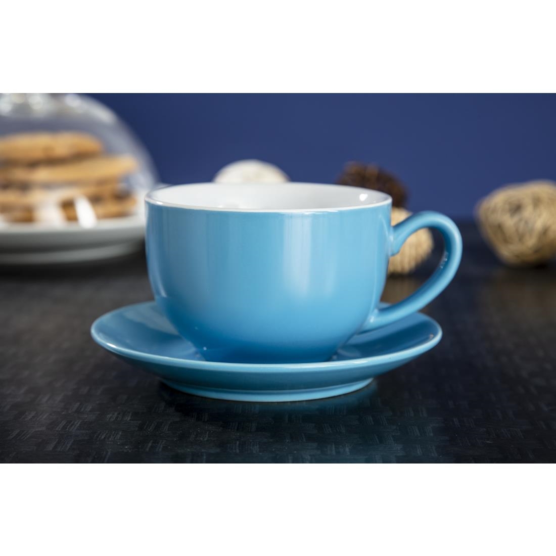 Olympia Cafe Cappuccino Cup Blue 340ml