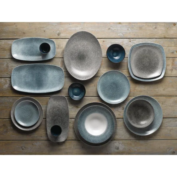 Churchill Studio Prints Raku Round Coupe Plates Quartz Black 288mm