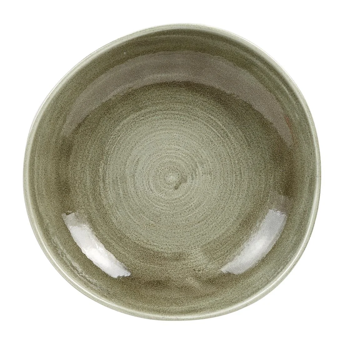 Churchill Stonecast Patina Antique Organic Round Bowls Green 253mm - Image 2