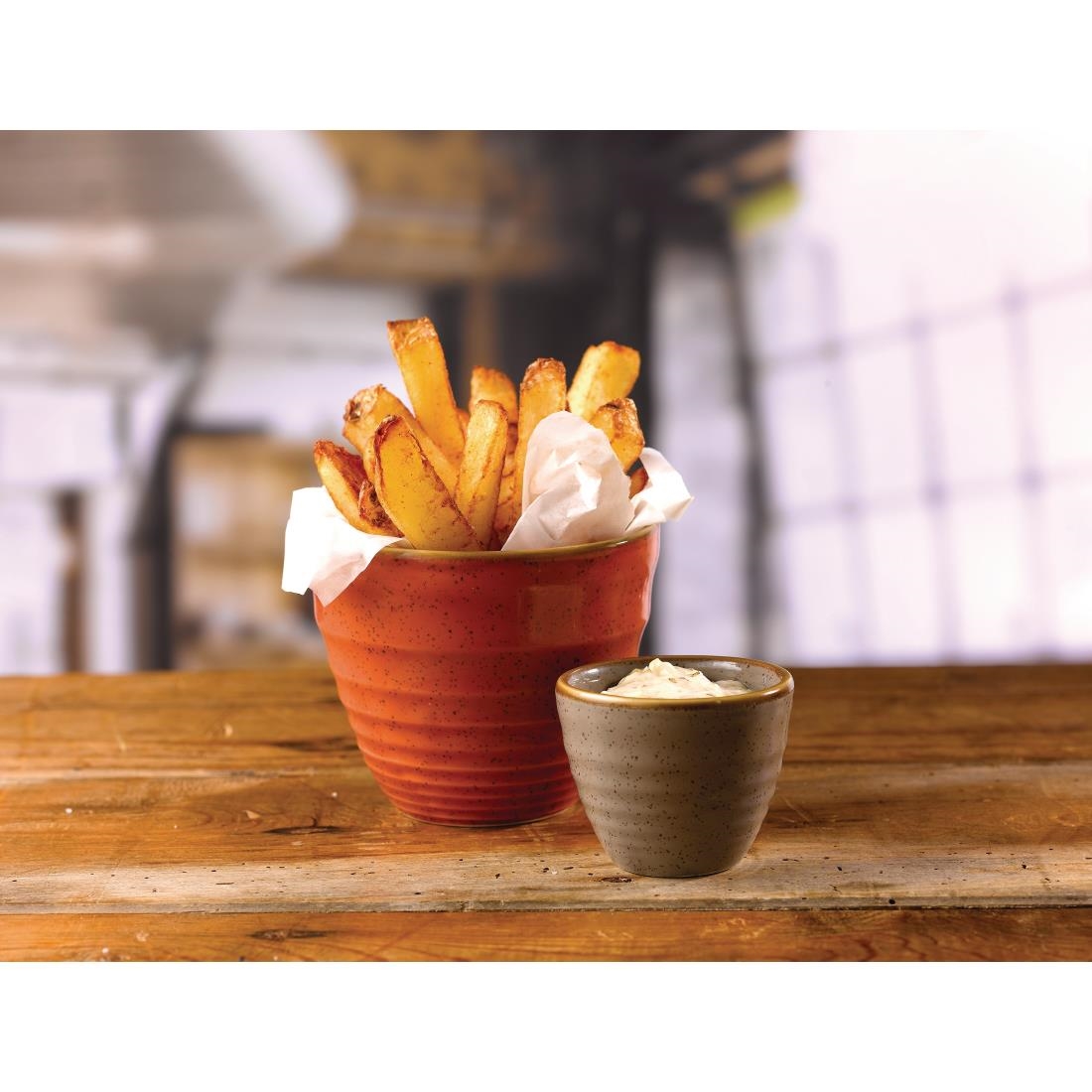 Churchill Stonecast Round Dip Pots Duck Egg Ripple 57mm