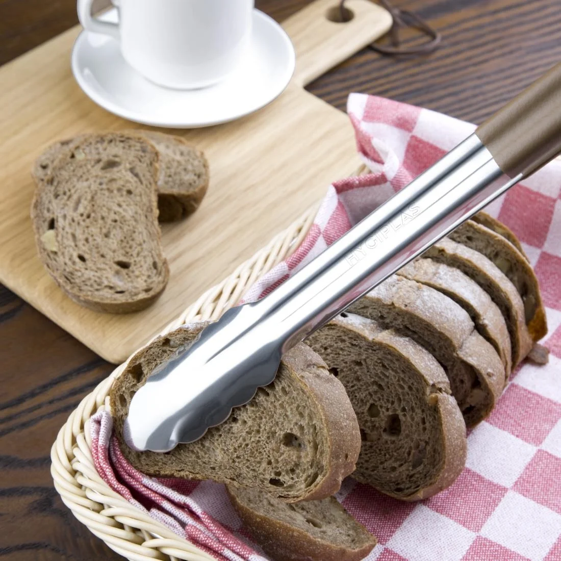 Hygiplas Colour Coded Serving Tong Brown 405mm - Image 5