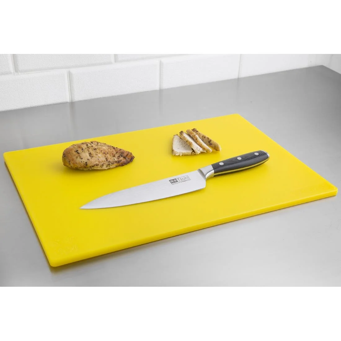 Hygiplas Low Density Antibacterial Chopping Board Yellow 450x300x10mm - Image 3