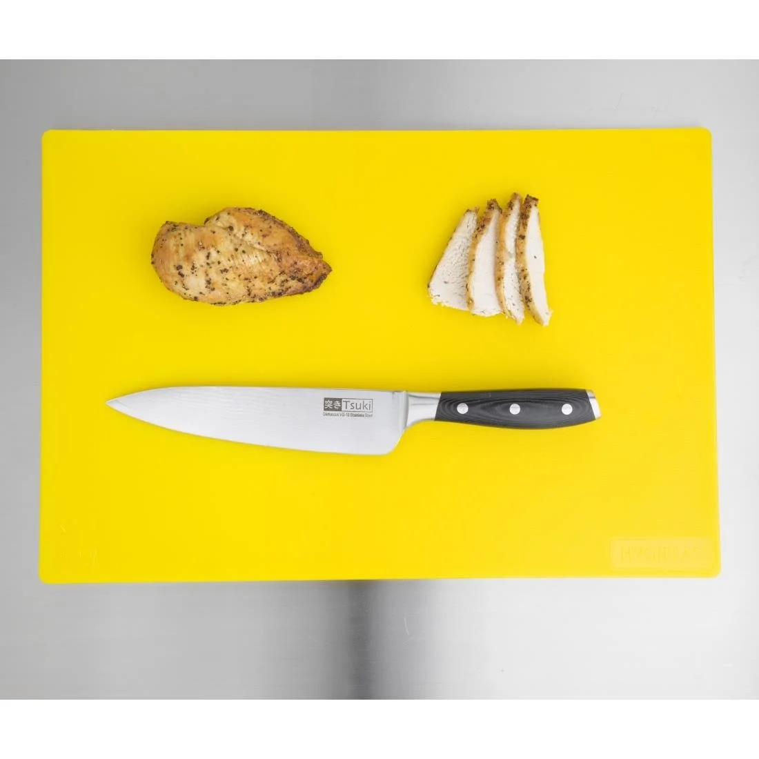 Hygiplas Low Density Antibacterial Chopping Board Yellow 450x300x10mm - Image 4