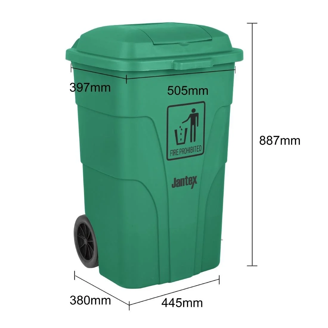 Jantex Wheelie Bin Green 120Ltr - Image 6