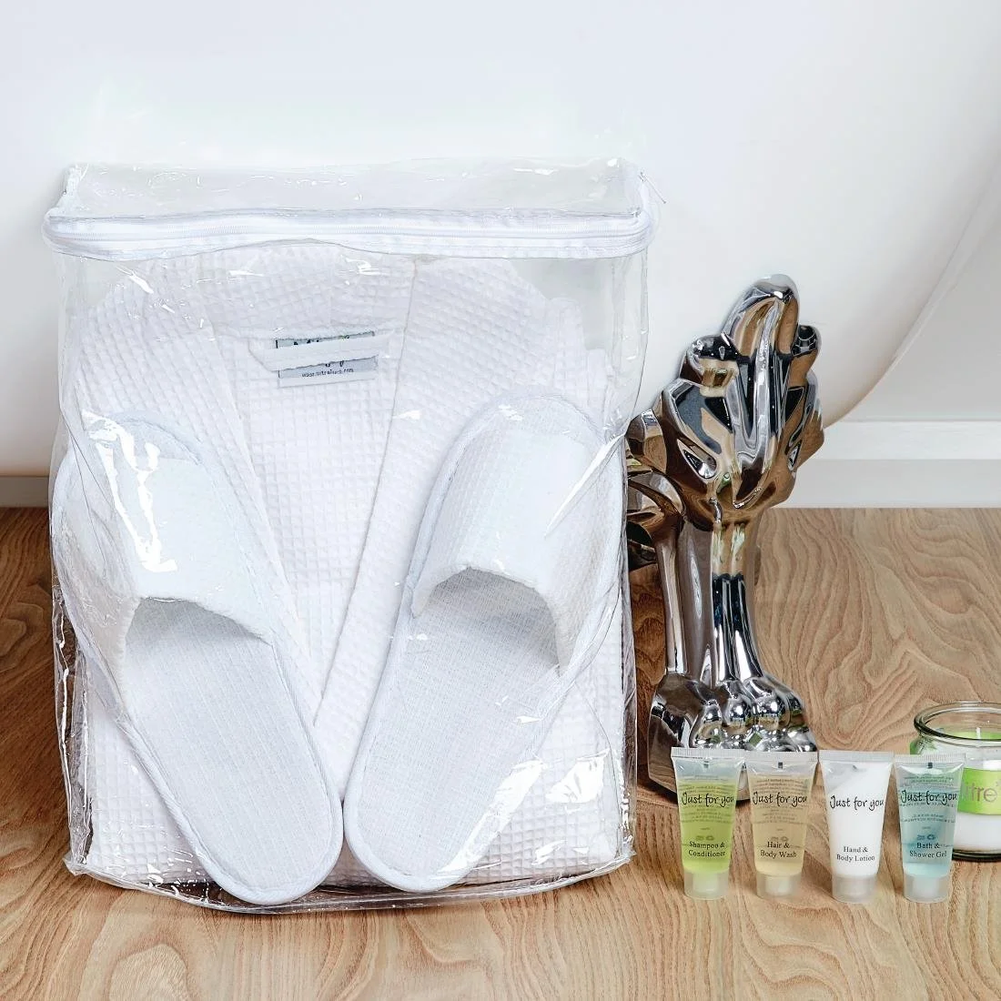 Comfort Langley Bathrobe and Slipper Set with Storage Bag