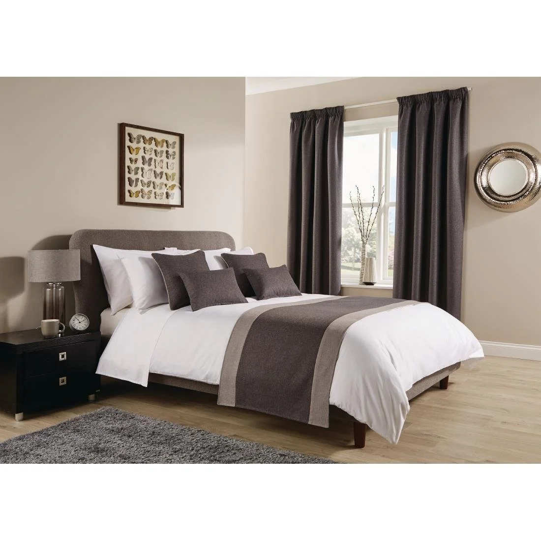 Comfort Tundra Tape Top Curtains Pewter 130 x 229cm - Image 2