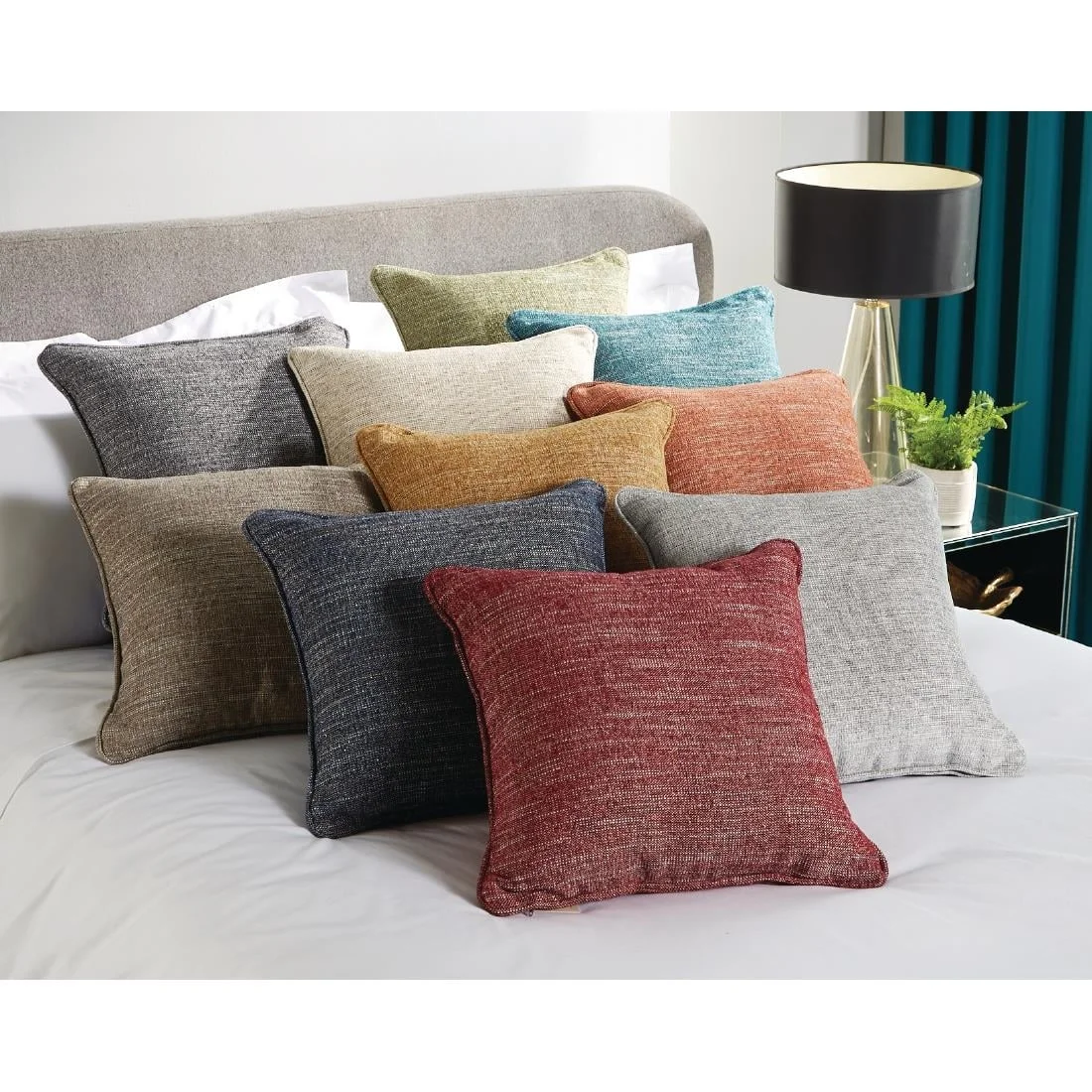 Mitre Polaris Throw Cushion Apricot 43 x43cm - Image 2
