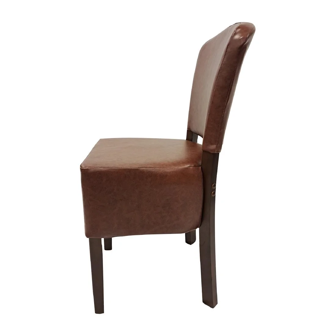 Hanoi Dining Chair In Dark Walnut with Bison Vinyl Espresso (Pack of 2) - Image 2