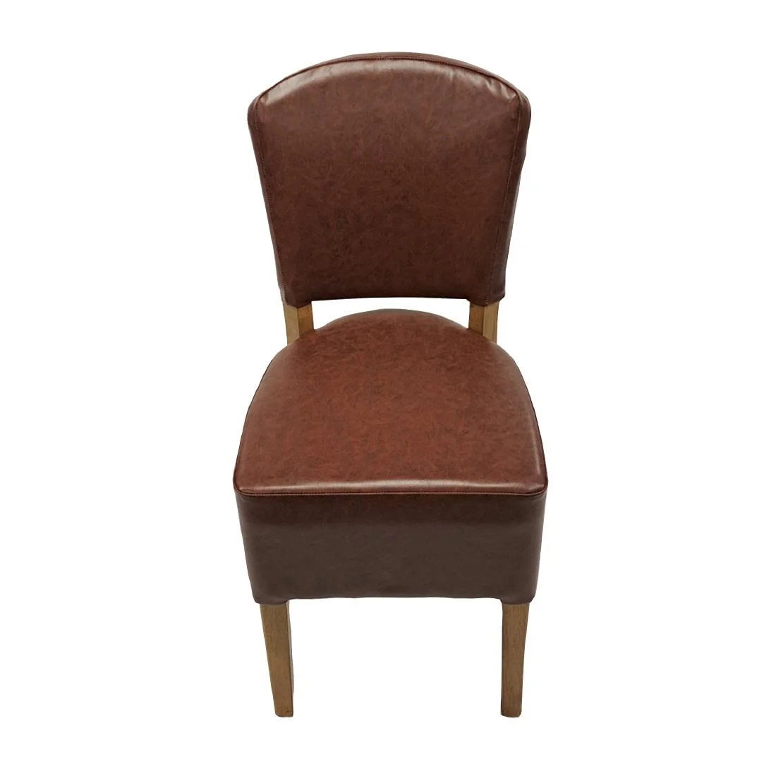 Hanoi Dining Chair In Weathered Oak with Bison Vinyl Espresso (Pack of 2) - Image 2