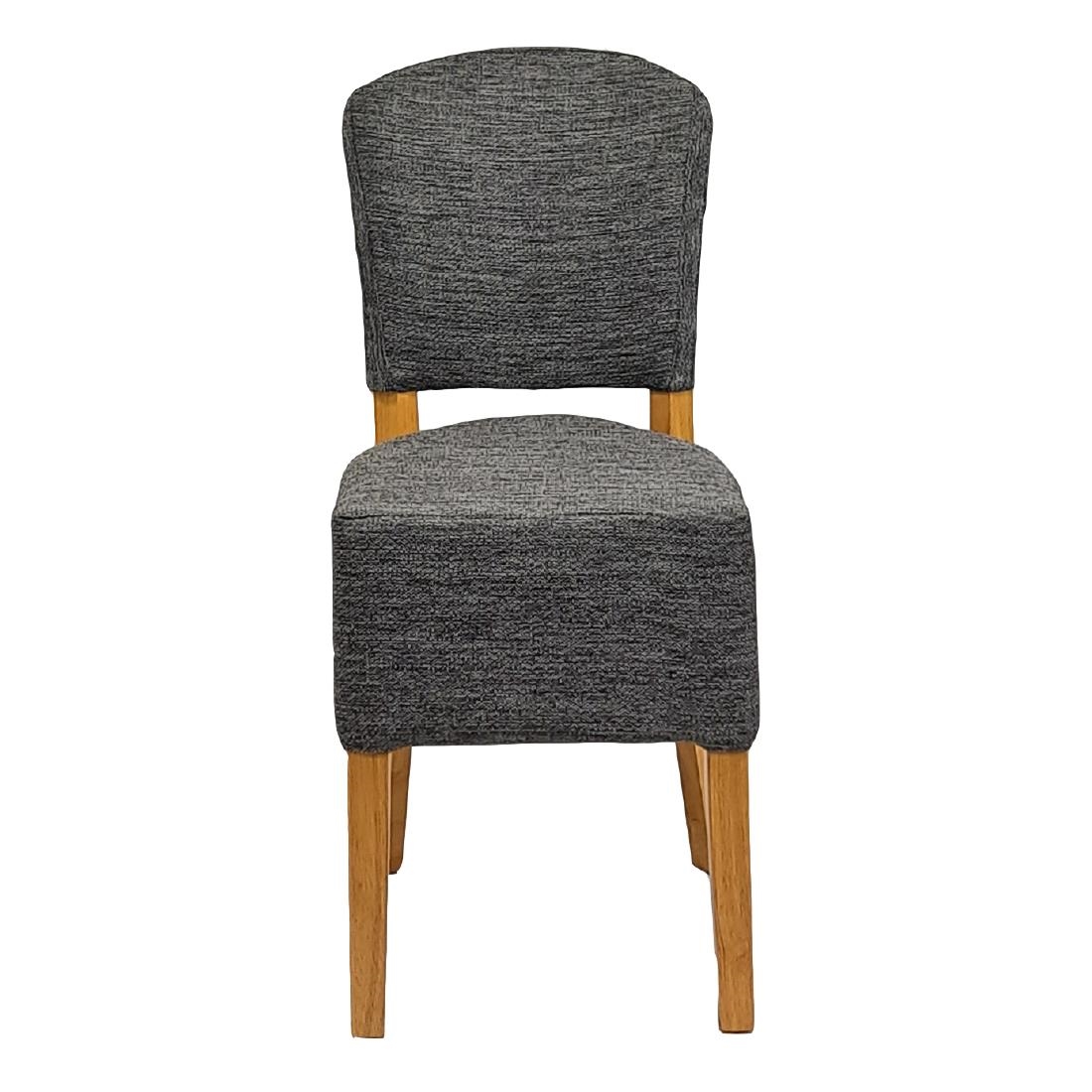 Hanoi Dining Chair In Soft Oak with Shetland Smoke Seatpad (Pack of 2)