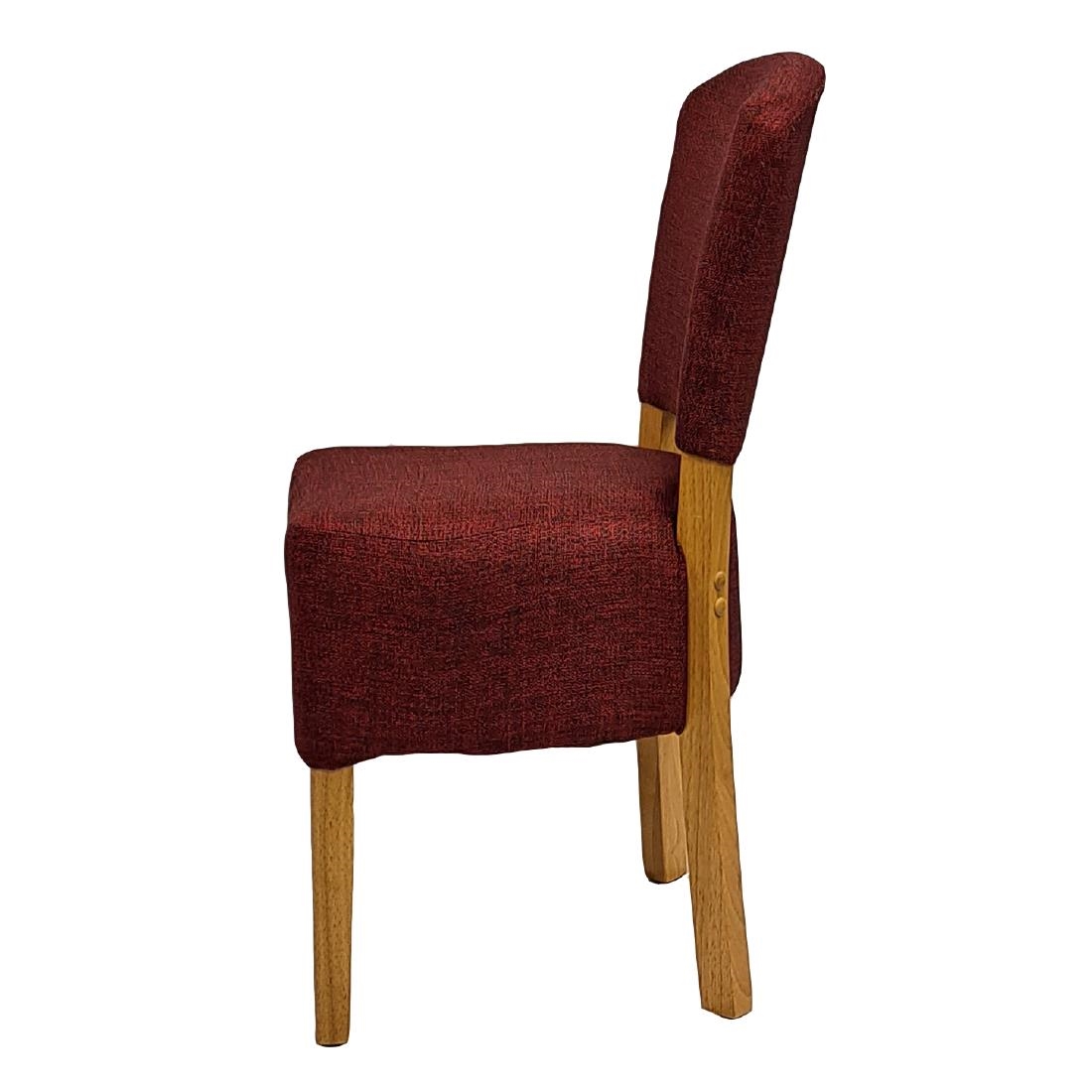 Hanoi Dining Chair In Soft Oak with Shetland Scarlet Seatpad (Pack of 2)