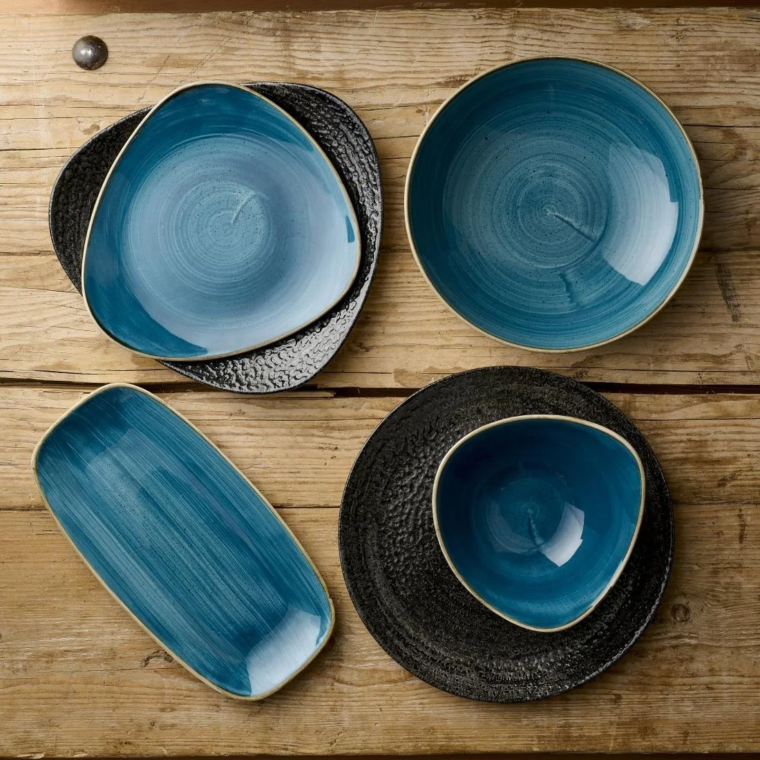 Churchill Stonecast Java Blue Lotus Plates 228mm (12 Pack) - Image 3