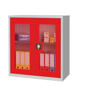 Mesh-Fronted Stock Control Cupboard Red