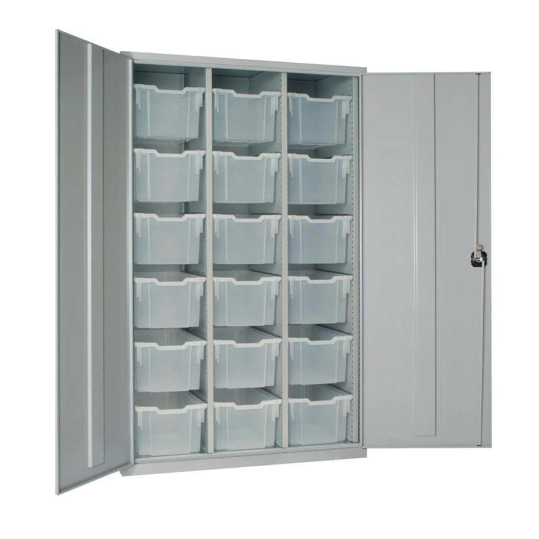 18 Tray High-Capacity Storage Cupboard Grey