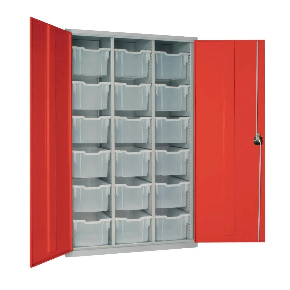 18 Tray High-Capacity Storage Cupboard Red