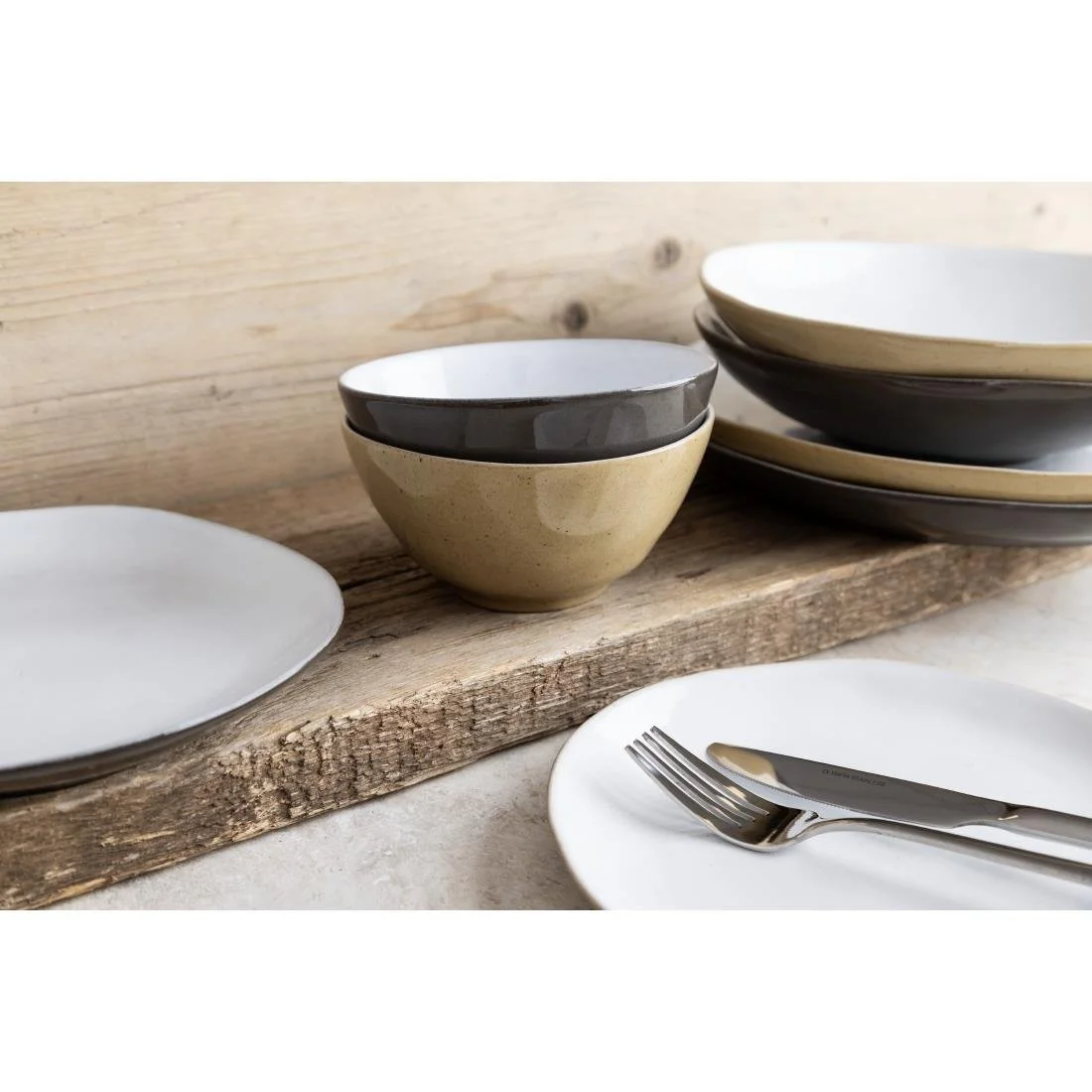 Olympia Raw Recycled Clay Coupe Plates Charcoal 220mm (6 Pack) - Image 4